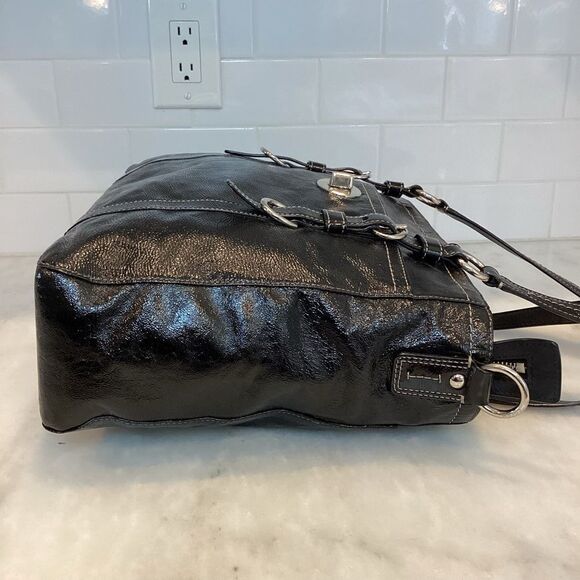 Coach Bag Purse Handbag Chelsea Black Patent Leather Shoulder Bag Pocketbook - Picture 7 of 15